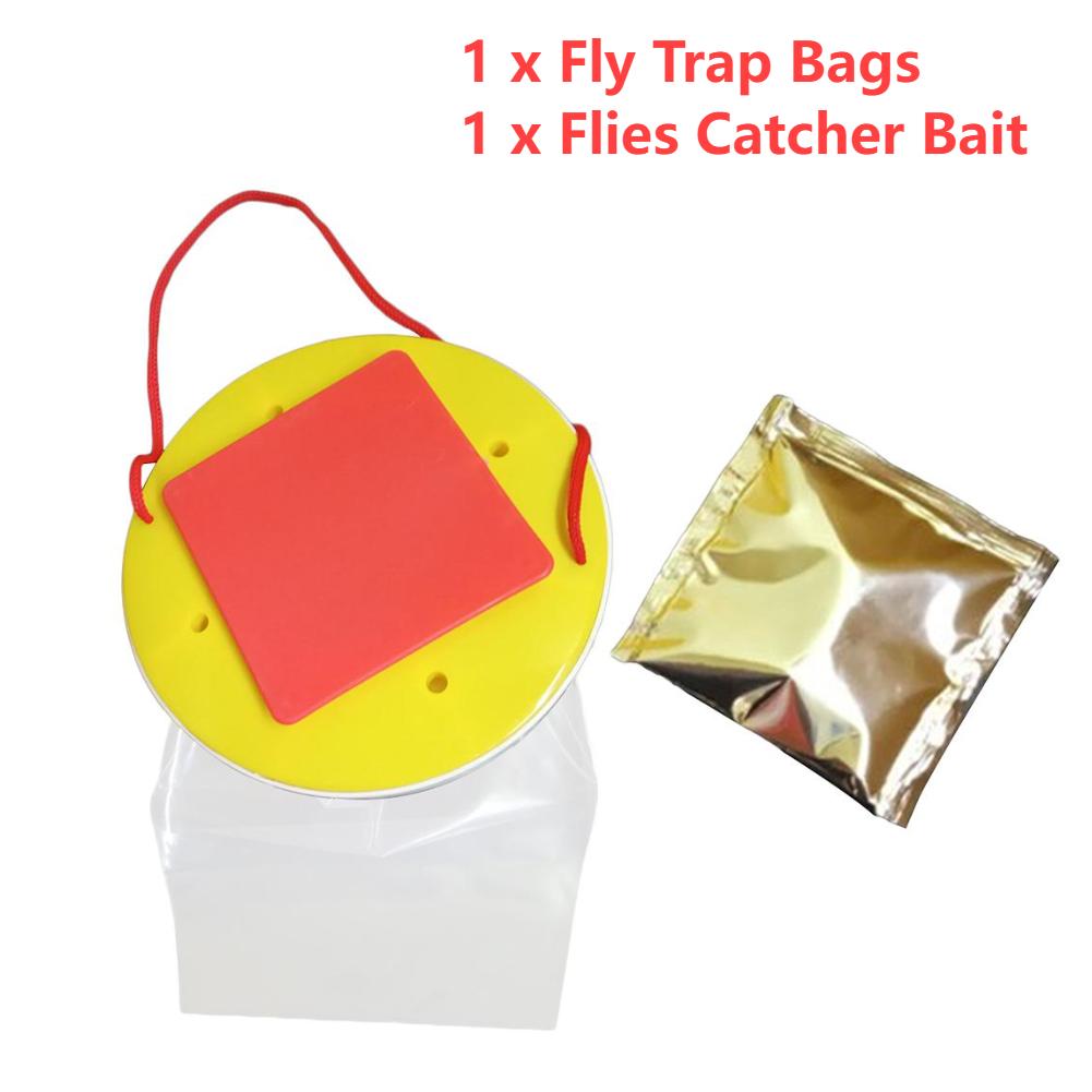 Reusable Fly Traps Fly Bait Bags Catchers Outdoor Firm Reliable Flytraps for Pastures Orchards Barns Farms Gardens Stables