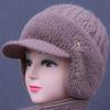 Cappello per anziani protezione orecchie caldo autunno e inverno pelo di coniglio cappello a maglia antivento velluto signora madre cappello di lana fredda