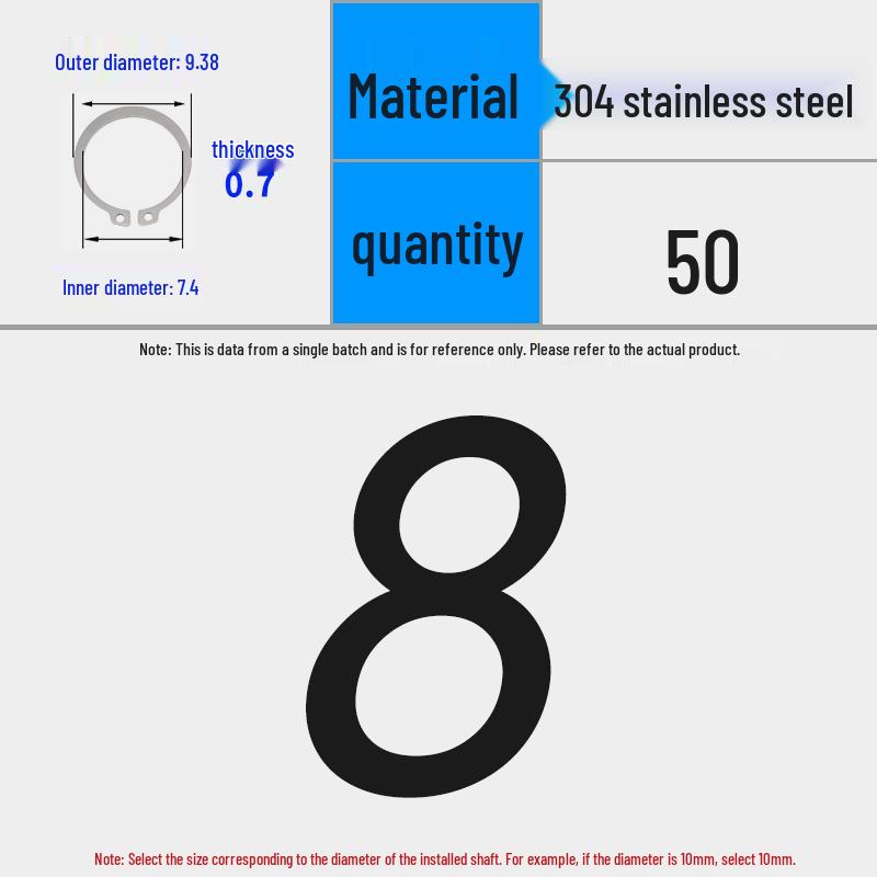 304 Stainless Steel Snap Ring for 3-200 Bearing