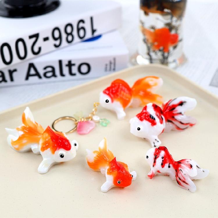 2Pcs Animal Silicone Mold for Epoxy Resin Craft 3D Goldfish Pendant Casting Mold