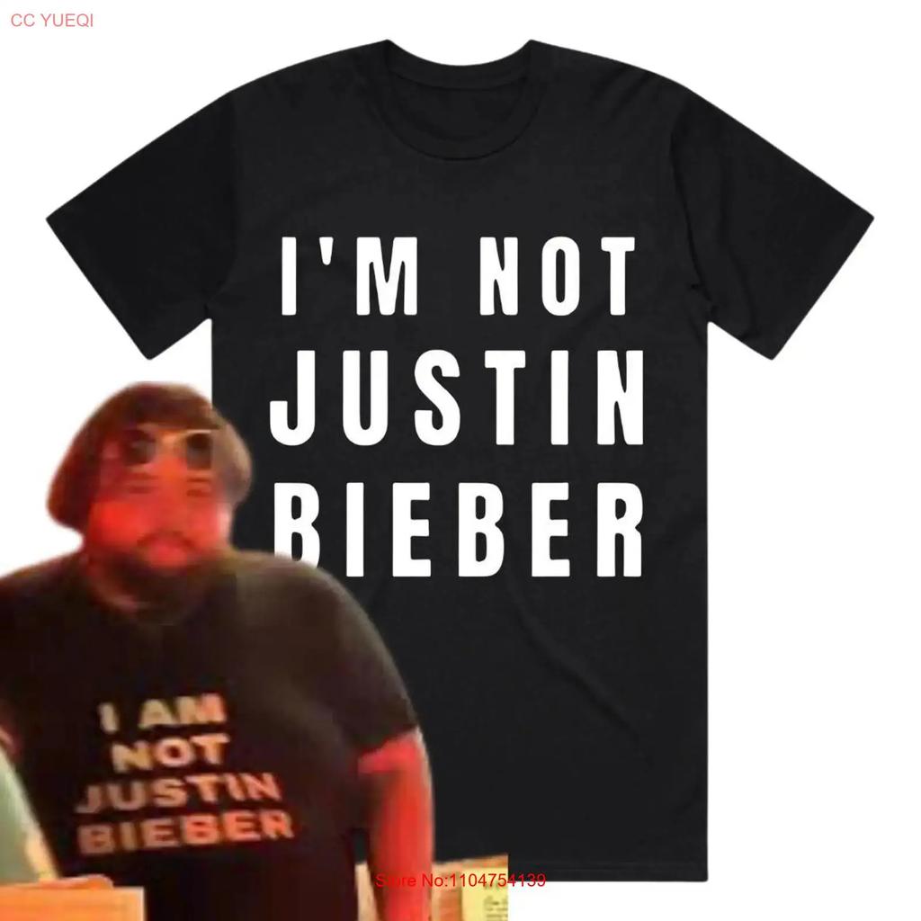 Im Not Justin Organic Heavyweight Cotton T Shirt Handmade Screen Available in White or Black JB Meme vintage Washed Stretched