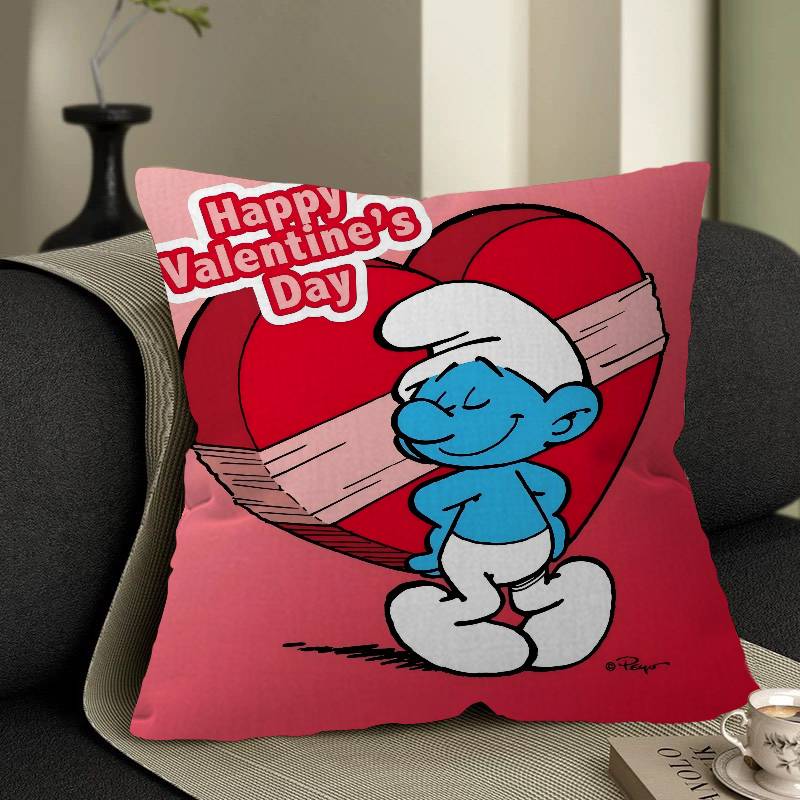 

Cartoon SSmurfs Personalized Pillow Dust Cover Bedroom Kids Party Decoration Pillowcase Birthday Children Gift 30x30 cm