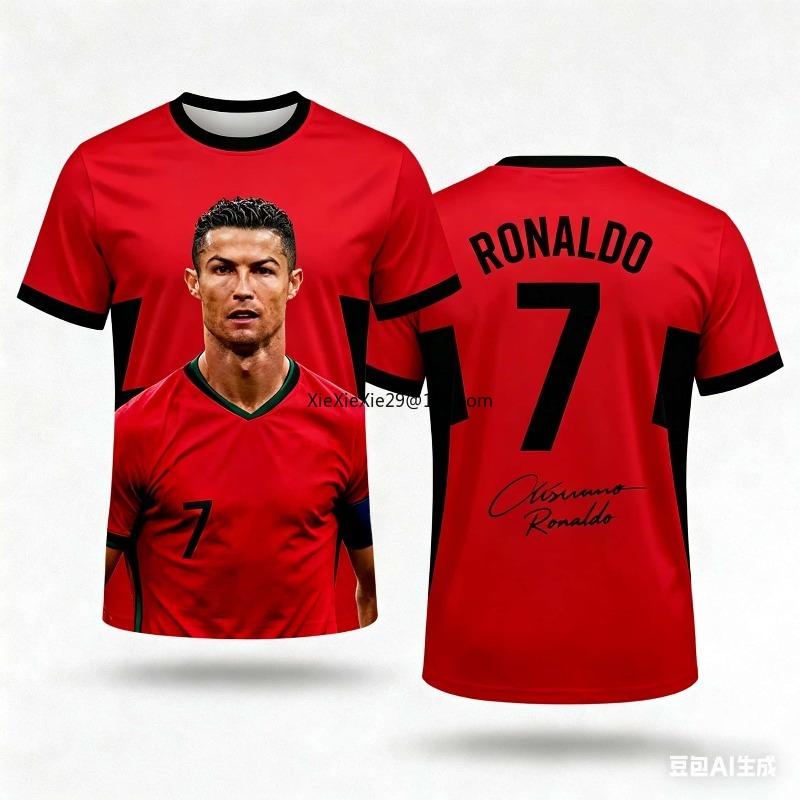 Fashion Ronaldo # 7 Jersey 2026 Summer Quick Drying Short Sleeved for Men Commemorative Edition