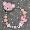 Free Personalised BPA Free Silicone Baad Dummy DIY Silicone Baby Pacifier Custom Clip Name Colorful Pacifier Chain Teething Gift