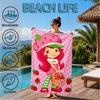 Erdbeer-Kätzchen Strandtuch, Mikrofaser-Strandtuch, Perfekt für Pool, Strand, Reisen, Heimdeko Strandparty Fan Geschenke