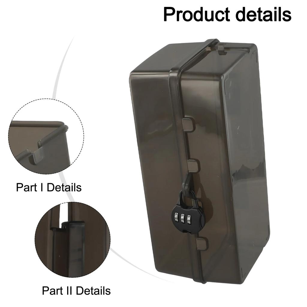 Outdoor Charging Lockable Extension Box 6 Output Holes Box ABS Material Heavy-duty Waterproof Long-lasting Durability