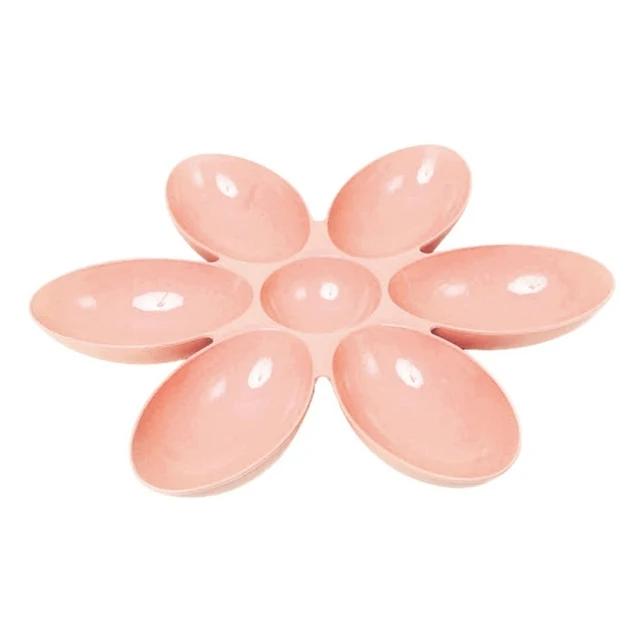 Creative Dining Utensils Petal Multi grid Bowl Plastic Suitable for Families with Multiple Pets to Prevent Pets from Snatching