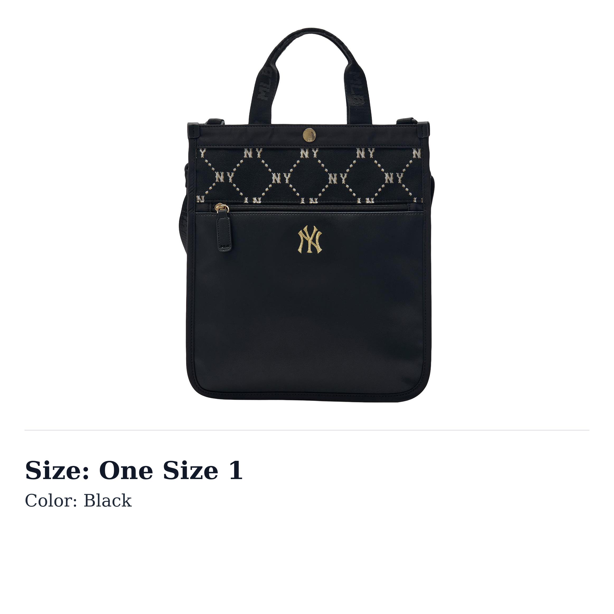 MLB Cotton Crossbody Bag, Shoulder Bag, Handbag Regular Womens Black 7AUBMD34N-50BKS One Size 1