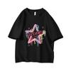 Y2K Pastel Rainbow Star Graffiti Oversized Short Sleeve O Neck T Shirt Graphic Print 100 Cotton 2000s Women Tops Clothes Summer