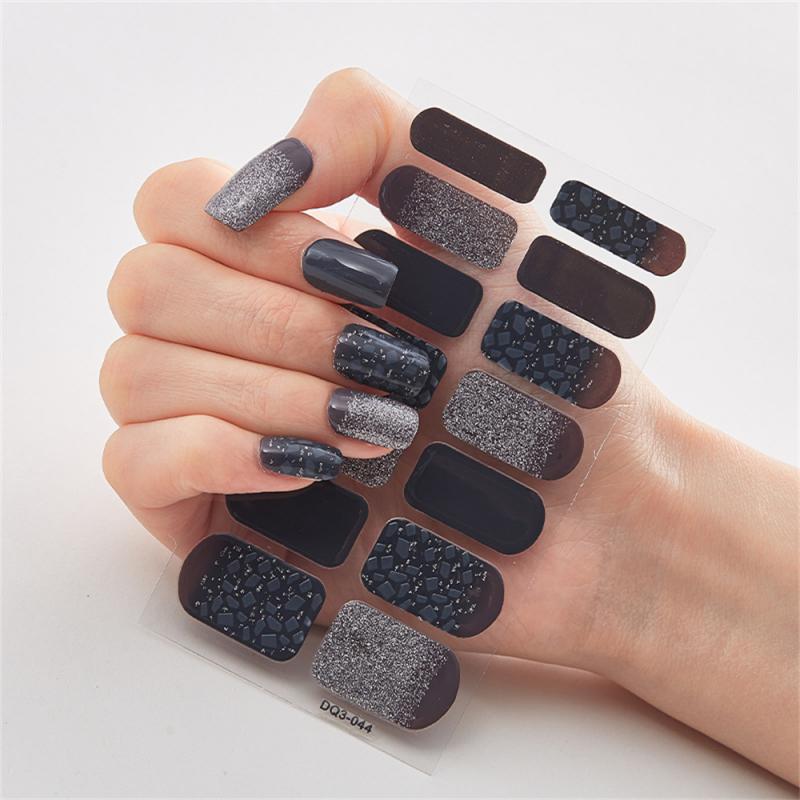 Pegatinas de Uñas de Cobertura Completa Esmalte de Uñas de Moda Decoración de Uñas Brillo Espumoso Autoadhesivas Manicura Diseñador Pegatina de Arte de Uñas