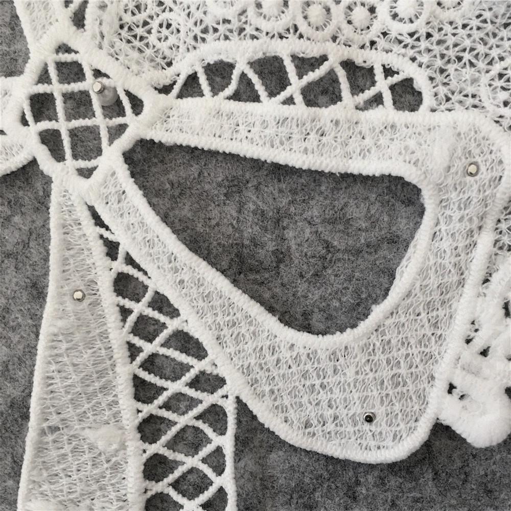 Lace Embroidery Milk Silk Imitation Pearl Decorative Collar for DIY Sewing Accessories