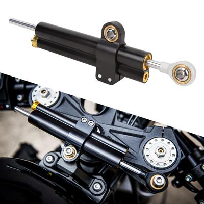 Motorrad Lenkungsdämpfer Stabilisator Einstellbar Verbessert Stabilität Erhöht Sicherheit Universelle Passform für Motorräder Schwarz