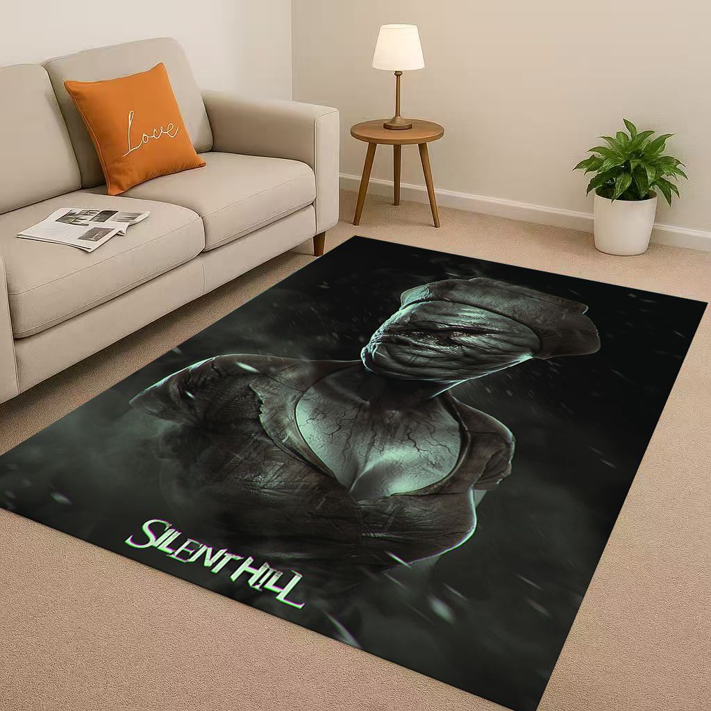 Retro Game Silent Hill Pyramid Head Horror Movie Living Room Non-Slip Area Rug Carpet for Bedroom Playroom Sofa,Home Doormat