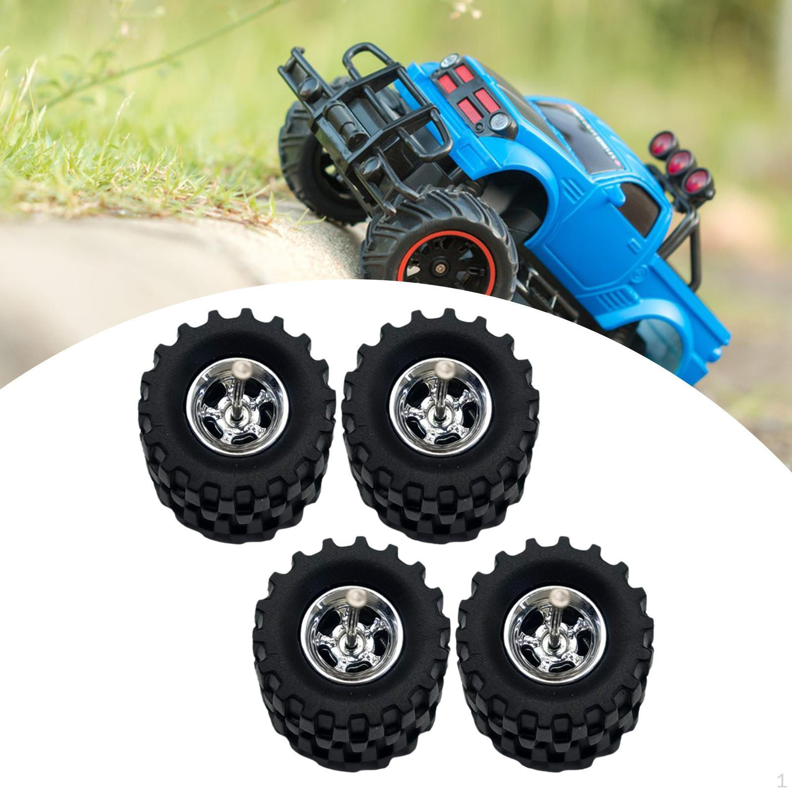 

4 штуки 1/64 Модель Автомобільні Колеса Гумові Шини для 1:64 мініатюрні моделі литих транспортних засобів для подарунків срібний