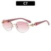 European and American frameless trimmed fashion polygon women's sunglasses personalized sunglasses street photography travel sunglasses