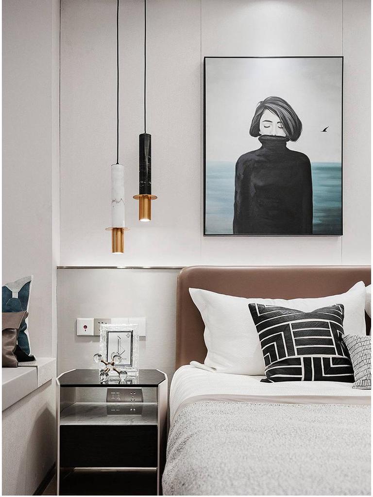 Nordic Minimalist Marble Pendant Light for Bedroom or Bar