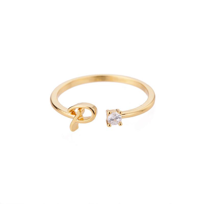 Tiny Initial Letter Rings For Women Stainless Steel A-Z Letters Adjustable Ring Female Christmas Aesthetic Jewelry