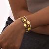 Vnox Virgin Mary Bracelets For Women Men,Stainless Steel Three-color Round Bead Chain,Elliptical Brand Religion Faith Jewelry