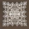 Square Embroidered Lace Tablecloth with Hollow Design, European Style Decoration for Coffee Tables and Vase Settings.