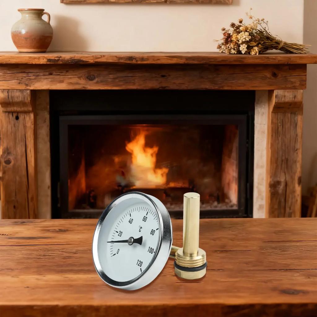 Indoor Heating Water Temperature Meter Thermometer With Brass Sleeve Silver Gold 8*50mm Thermometer Rod Easy Reading