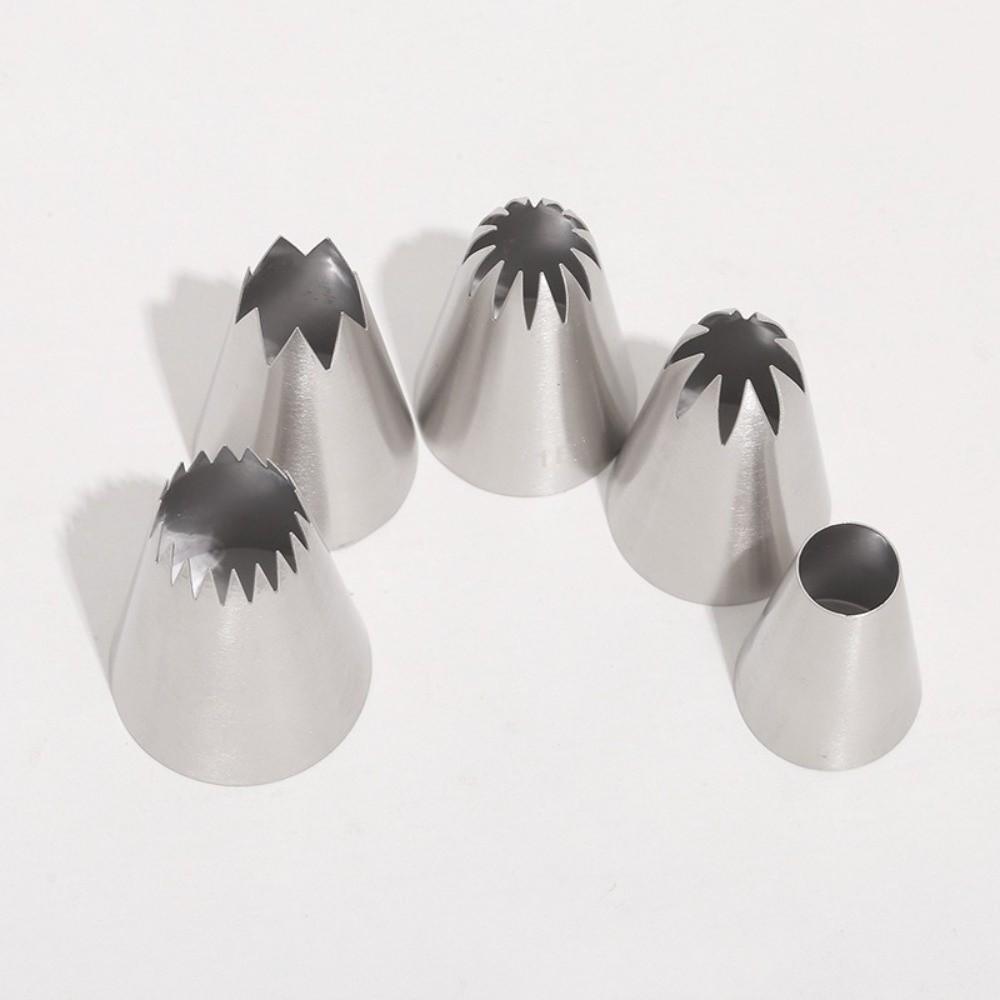 5PCS Assorted Shapes Pastry Icing Nozzle Cake Decorating Tip  Cupcake Cake Cookie Baking