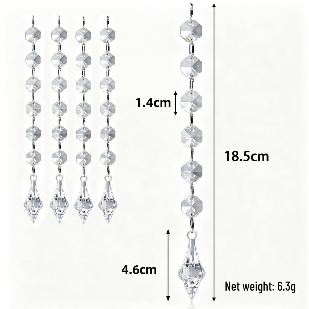 Acrylic Snowflake & Water Drop Beaded Ornaments - Christmas Tree Decoration in 12 Colors