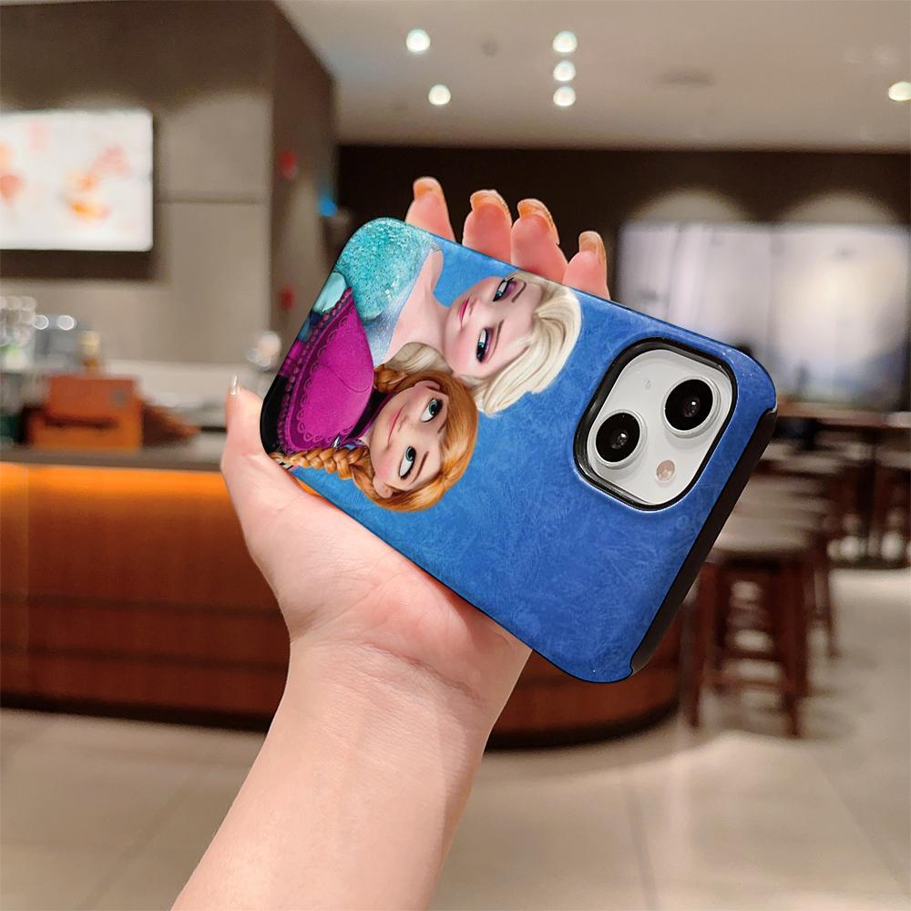 Frozen Elsa Double Layer Phone Case, Compatible with iPhone X/SE/7/8/11/12/13/14/15/16/17 Pro Max Plus
