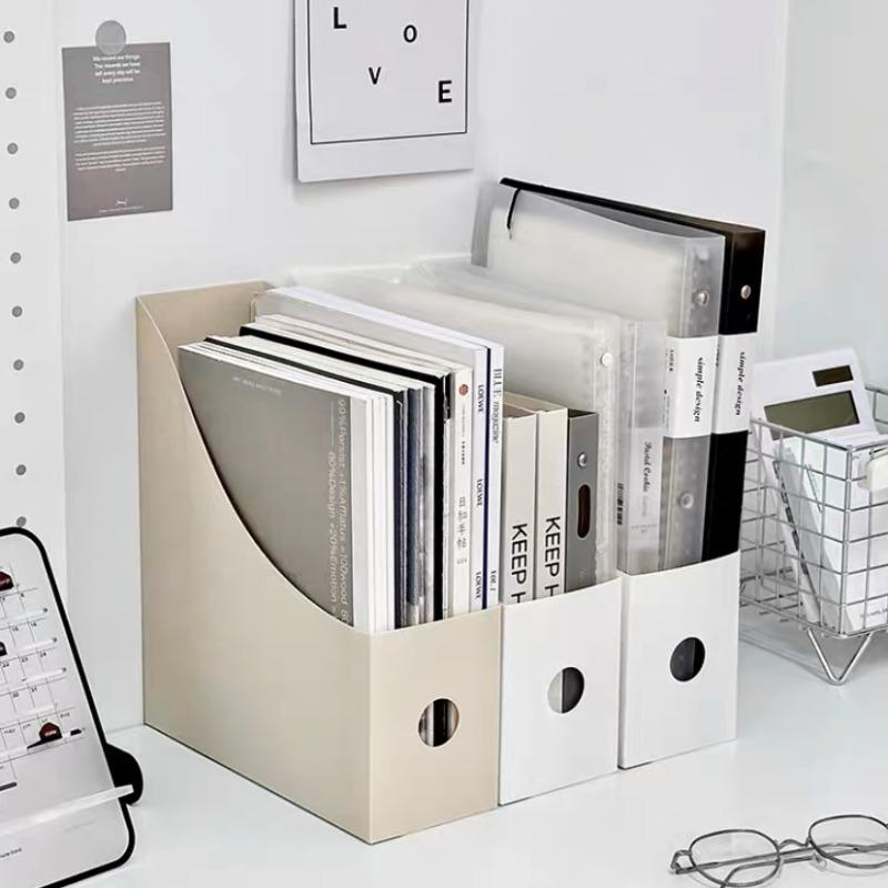1pc Plastic File Organizer, Adjustable Document Holder, Desktop Storage Shelf for Office Home, Multi-Use Desk Organizer