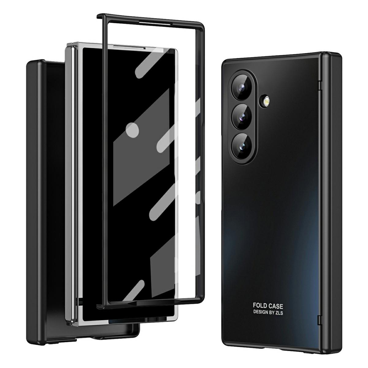 

For Samsung Galaxy Z Fold7 5G Case Hard PC Shockproof Phone Cover with Front Screen Film Black