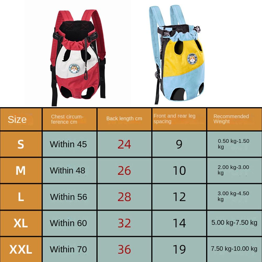 Breathable Dog Outdoor Backpack Portable Dog Cat Front Chest Backpack  Outdoor