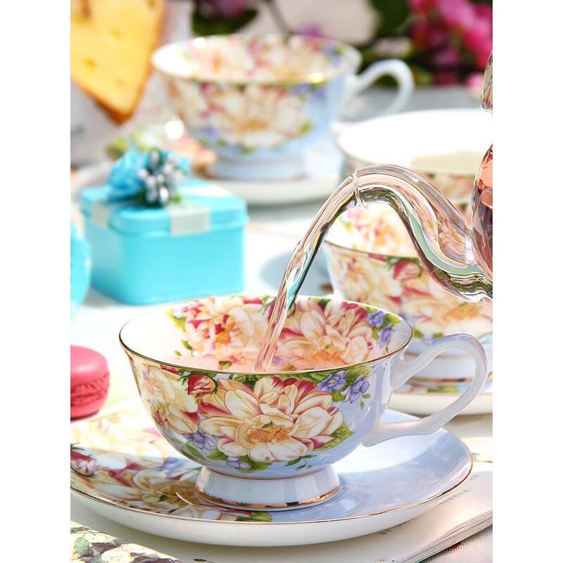 HANDUNYOU Europäisches Blumendesign Kaffeetassenset