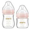 Aubeni 150ML Wide Mouth Glass Baby Bottle, Anti-Choke & Anti-Colic, for Newborns 0-6 Months
