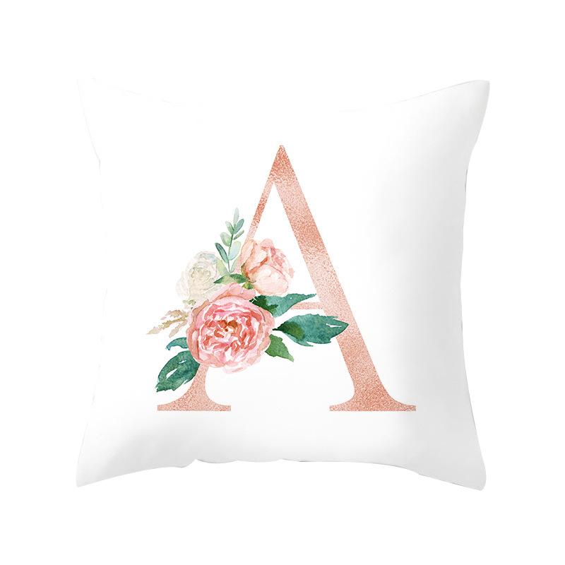 New Fashion 26 English Letter Pattern Cushion Cover Home Fabric Sofa Modern Style Pillow Cover