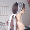 Soft Wrap Lace Hair Scarf Adjustable Ribbon Hair Strap French Sweet Bow Headband  Wedding