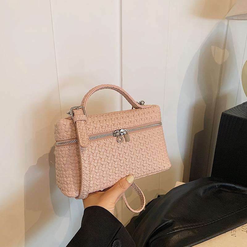 New high-end bag, embossed lunch box bag, portable shoulder crossbody trendy women's bag