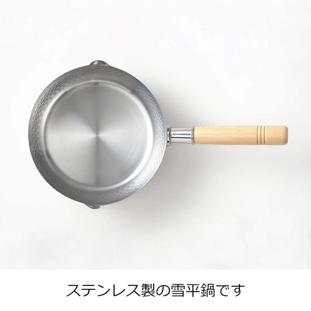 Nichi Nichi Dogu Induction Yukihira Stainless Made In with Graduations One-Handed Pot, Compatible, Pot, Steel, Japan, 18cm, Double-Ended,