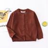 Autumn Girls Clothes Baby Casual Cardigan Solid Open Stitch Boys Soft Coats Children Sweaters Toddler Knit Jackets Full Sleeve