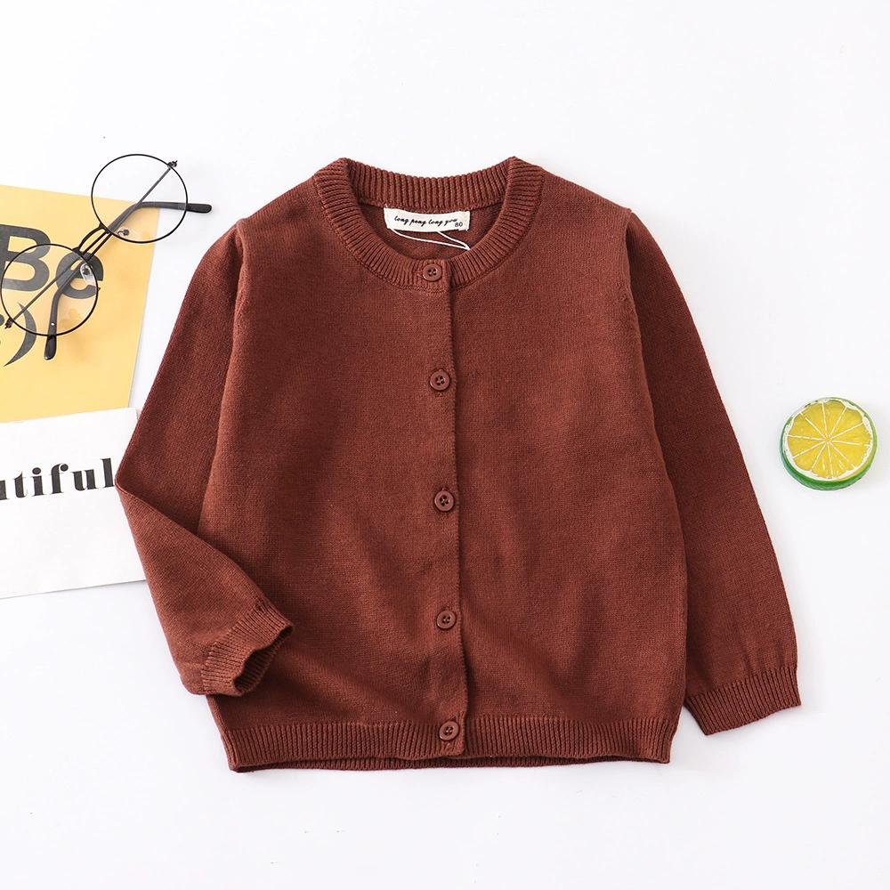 Autumn Girls Clothes Baby Casual Cardigan Solid Open Stitch Boys Soft Coats Children Sweaters Toddler Knit Jackets Full Sleeve