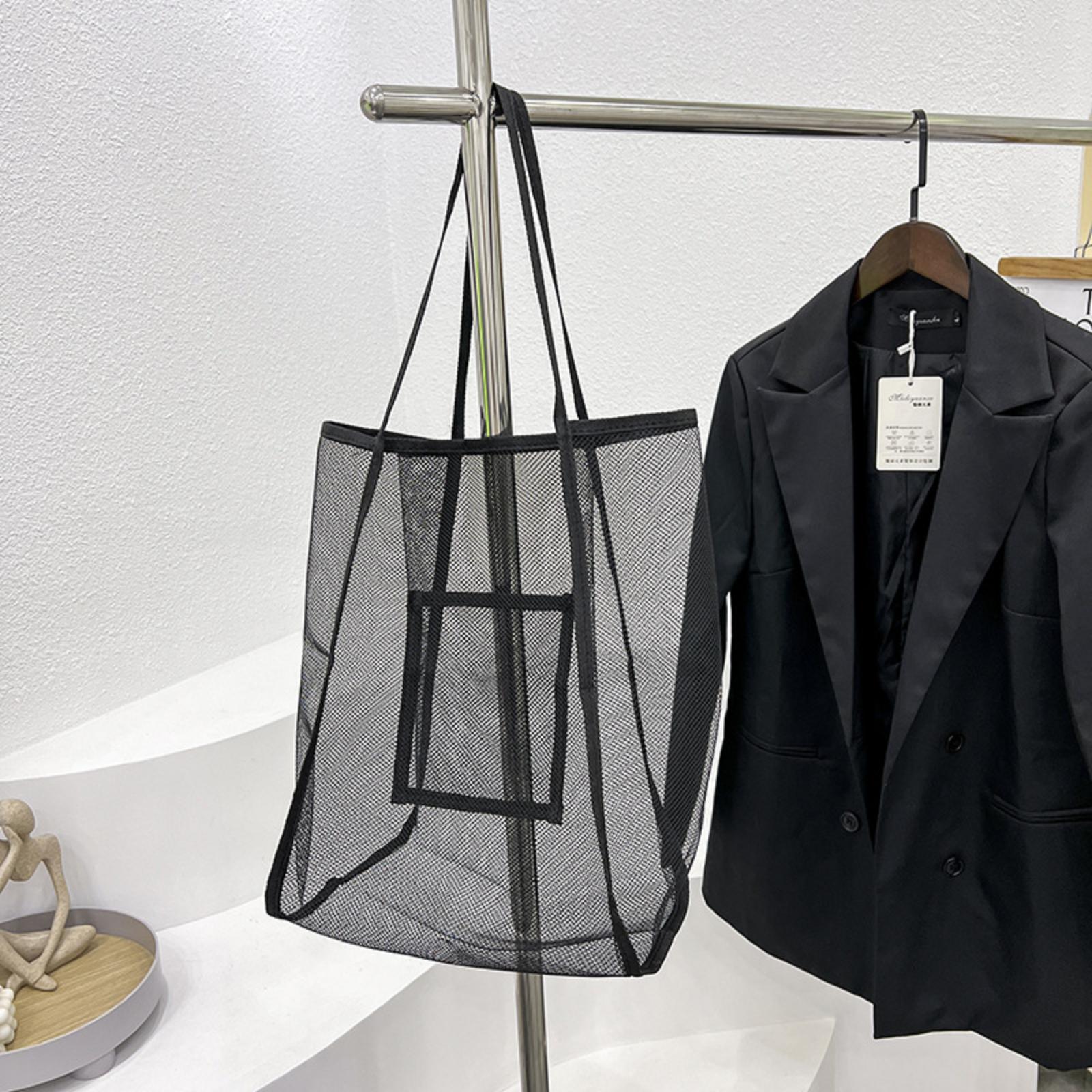 

Transparent Mesh Fashion Shoulder Bag, Large Capacity Mesh Bag One Size