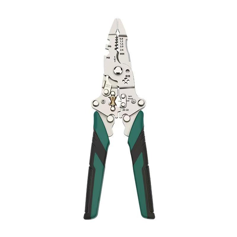 

Wire Stripper Foldable Cable Cutter Stripper Pliers Multi-Function Electrician Hand Tool For Wires Cutting Crimping Winding One Size