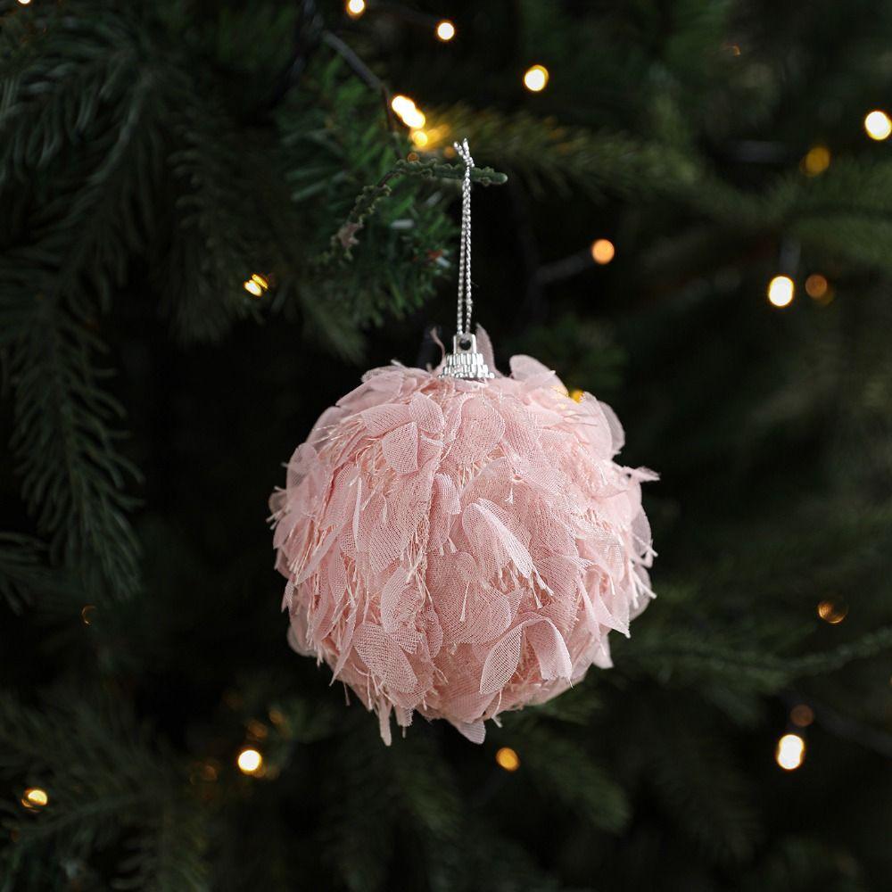 Petal Christmas Tree Ornaments Pink Christmas Ball New Xmas Tree Hangings Pendant  Xmas Decorations