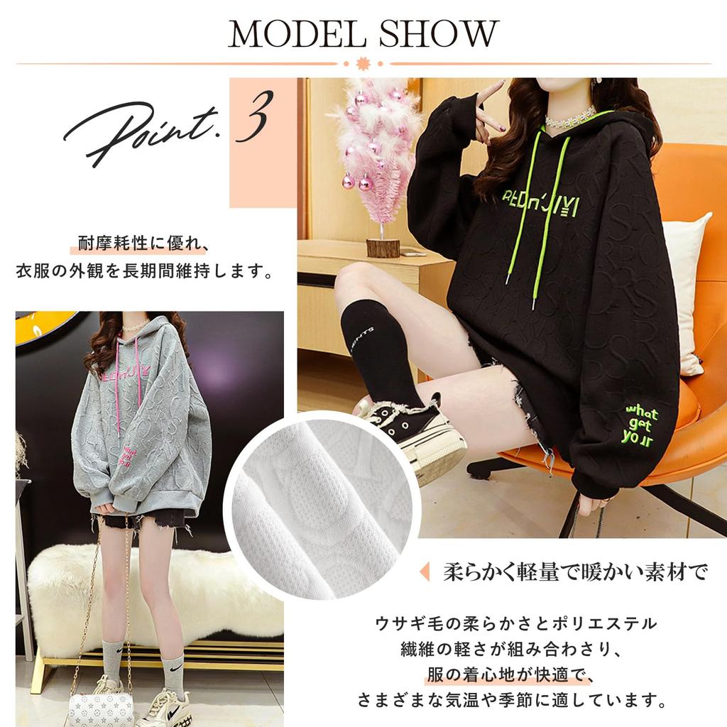Hoodie Sweatshirt with English 3D Long Stylish Loose Long for Everyday Autumn Women's Letters, Print, Embroidery, Sleeves, Outerwear, Slimming, Fit,