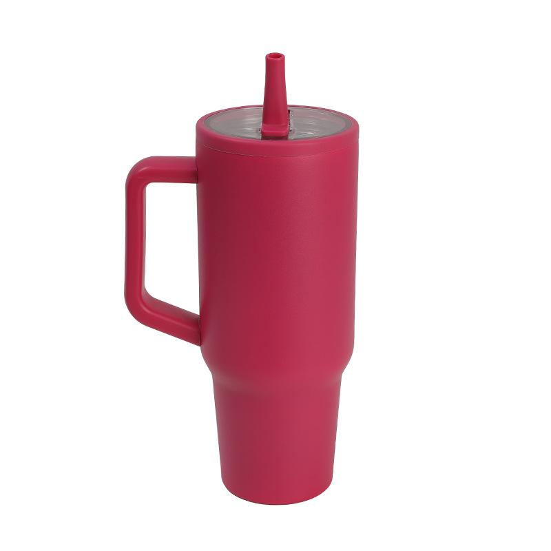 New Bingba Cup 304 Stainless Steel Straight Mouth Folding High-Value Thermos Cup With Handle Creative Water Cup 1200ml