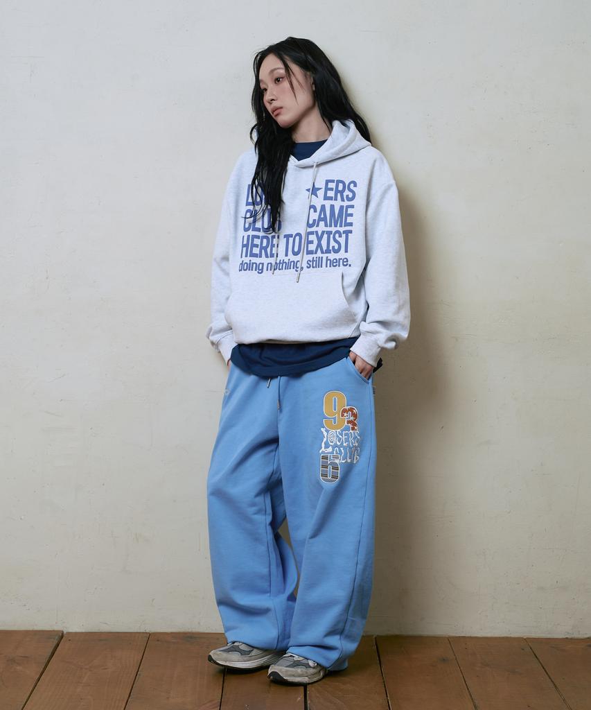 Lujeoseukeulleob Multi Logo Wide Sweatpants Blue