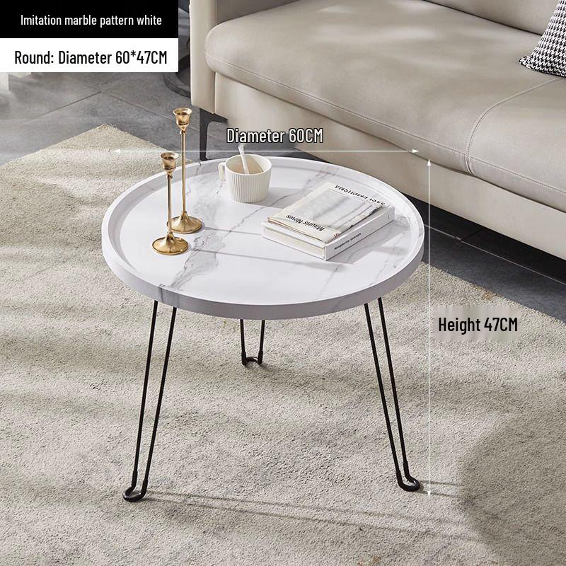Modern Nordic Round Folding Coffee Table for Living Room or Small Apartment