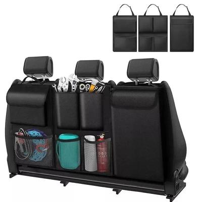 Hanging Trunk Organizer for SUV,Detachable Seat Back Design with Zipper,7 Pocket Storage,Waterproof and Scratch-Resistant Leathe