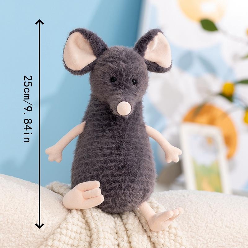 

25cm Cute Sad Cowboy Mouse Plush Toy with Hat Glasses Birthday Gift for Kids Teens Animal Lovers Decor 25cm белый