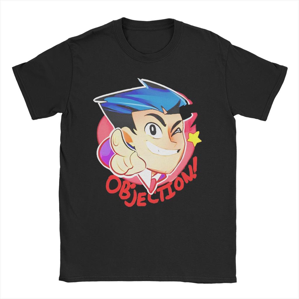 Ace Attorney Videospiel Phoenix Wright T-Shirts für Männer Frauen Vintage Reines Baumwoll-T-Shirt O-Ausschnitt Kurzarm T-Shirts Tops