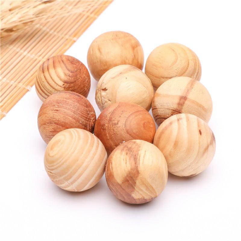 10Pcs wooden block wooden strip wardrobe mothballs wooden beads wooden ball wardrobe deodorant ball