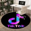 Tiktok Logo Design Round Rug for Livingroom,Bedroom, Palyroom, Chair Rug, Area rug, Circle Carpet, Large Size Fan Christmas gift